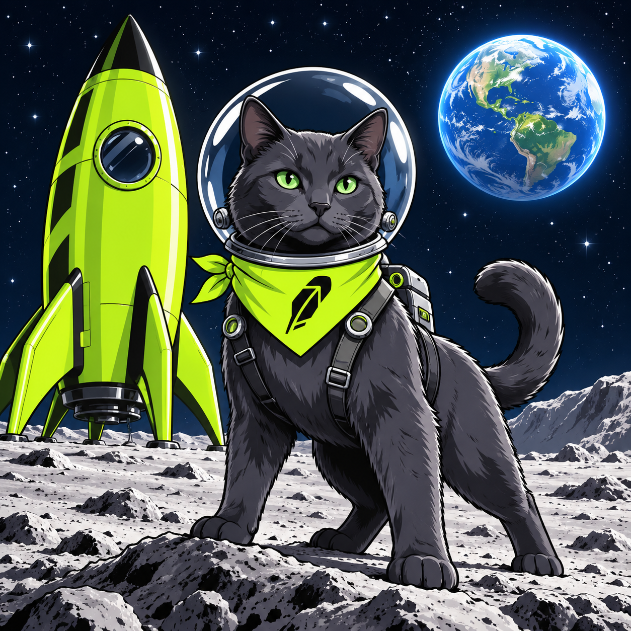 Fidel Catstro on the moon